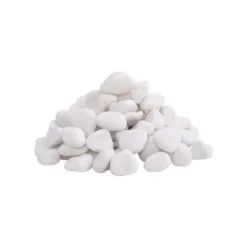 Dekorativa polerade stenar - vidaXL - Vit - 2-5 cm - 25 kg - Naturliga stenar - Slät yta - Trädgårdsbeklädnad