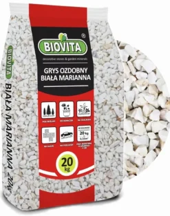 Dekorativt grus vit marianna 8-16 mm 20 kg