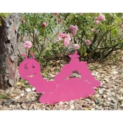 Dekorativt picket i form av en fuchsia metallmask, 50.2x30 cm, trädgårdsdekoration