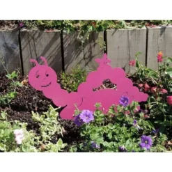 Dekorativt picket i form av en fuchsia metallmask, 50.2x30 cm, trädgårdsdekoration