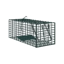 Djurfälla i stål - vidaXL - 31x13x12 cm - Grön - Vädertålig - Korrosionsbeständig