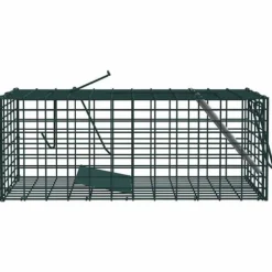 Djurfälla i stål - vidaXL - 31x13x12 cm - Grön - Vädertålig - Korrosionsbeständig