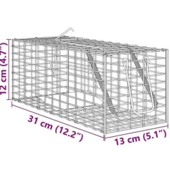 Djurfälla i stål - vidaXL - 31x13x12 cm - Grön - Vädertålig - Korrosionsbeständig