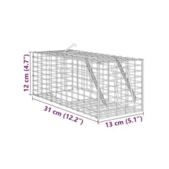 Djurfälla i stål - vidaXL - 31x13x12 cm - Grön - Vädertålig - Korrosionsbeständig