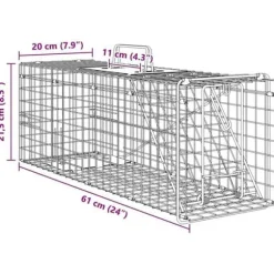 Djurfälla i stål - vidaXL - 61x20x21,5 cm - Grön - Hållbar - Väderbeständig