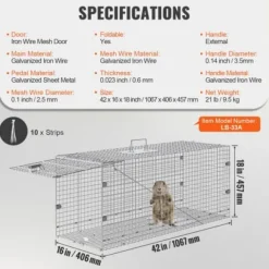 Djurfälla, 106,7x40,6x45,7 cm, Human, Galvaniserat järn