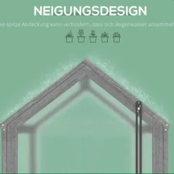 Drivbänk i trä 90x52x49,5 cm, ljusgenomsläppligt lock, vintertålig – grå