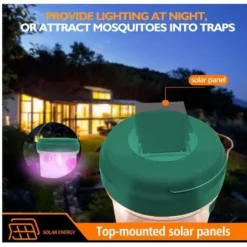 Drosophila Trap flugfälla Getingar och myggor Solar LED flugfällor Utomhusgeting för bin Gula jackor 2-pack (grön)