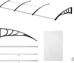 Dörröverhäng, Väderbeständig, Lätt Installation,270x98.5 svart