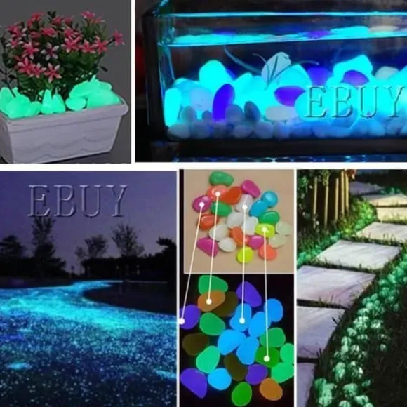 EBUY® 100-pack av lysande konstgjorda stenar Glittrande Stenar Akvarium - trädgårdsdekoration