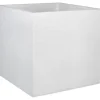 EDA PLASTIQUE Grafit fyrkantig blomma låda - 57 L - 49,5 x 49,5 x 49,5 cm - Vit bly