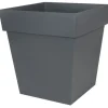 EDA Toscana fyrkantig kruka - 50 cm - 87 L - Antracitgrå
