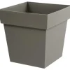 Eda Tuscan Square Flower Pot - 39 x 39 x H 39 cm - 38 l - Taupe