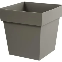 Eda Tuscan Square Flower Pot - 39 x 39 x H 39 cm - 38 l - Taupe