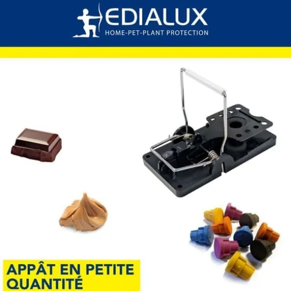 Edialux Rått- och musefälla snap pack fördelaktig - 2+1 gratis återanvändbara fällor i robust plast och galvaniserat metall