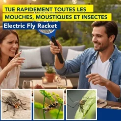 Edialux USB-laddningsbar elektrisk flugsvamp, kraftfull mot myggor och flugor