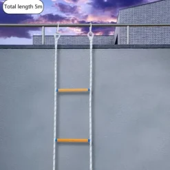 Eldfast Räddningsstege, 5m Rep Längd, 120kg Belastningskapacitet