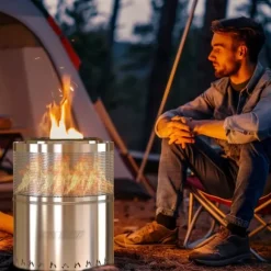 Eldstad, Bärbar, Vedeldad, Modern Stil,Silver