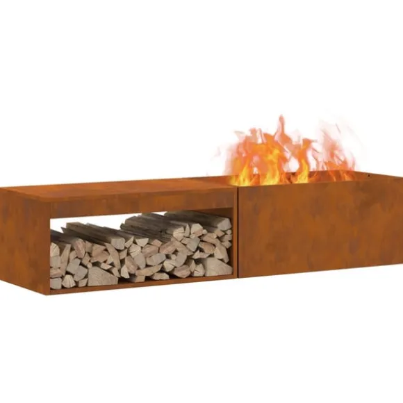 Eldstad Brun 160 x 45 x 35 cm Stål