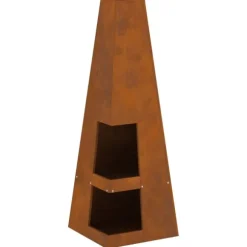 Eldstad Brun 35 x 35 x 100 cm Väderstål