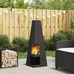 Eldstad Svart 35 x 35 x 100 cm Stål