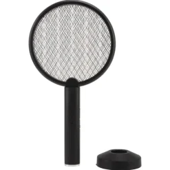 Electric Bug Swatter USB Laddning Rund Flugdödare för Courtyard Kitchen Svart