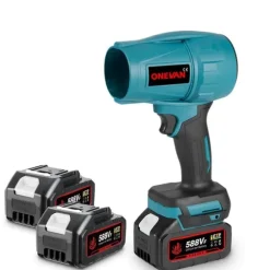 Elektrisk Borstlös blåsare, sladdlös blåsare Snöslunga,28000 rpm, 576 km/h , med 2 batterier