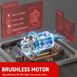 Elektrisk Borstlös blåsare, sladdlös blåsare Snöslunga,28000 rpm, 576 km/h , med 2 batterier