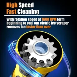 Elektrisk Isskrapa, Snöborste för Bil, Skonsam för Lack, Vintertillbehör för Bilen, Snöröjning och Avisning, Uppladdningsbar, Perfekt för Vindruta