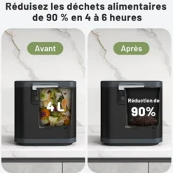 Elektrisk kompostbehållare, 33,5x26x34 cm, Svart