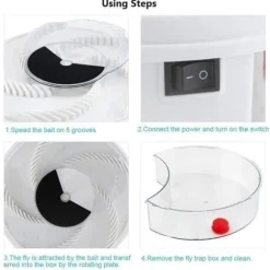 Elektrisk rotation Automatisk mute flugfälla-enhet med fångstmat USB-kabel-CY G019A JET1618