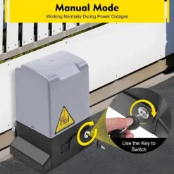 Elektrisk skjutgrindsöppnare, 750 W motorsats, automatisk, tyst gång, fjärrkontroll ingår