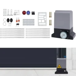 Elektrisk skjutgrindsöppnare - 550 W Motor - 1200 kg Kapacitet - Fjärrkontroll - För Tunga Skjutgrindar - CE-certifierad - Mörkgrå