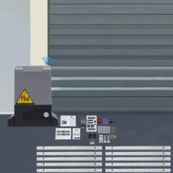 Elektrisk skjutgrindsöppnare - 550 W Motor - 1200 kg Kapacitet - Fjärrkontroll - För Tunga Skjutgrindar - CE-certifierad - Mörkgrå