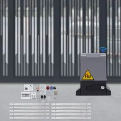 Elektrisk skjutgrindsöppnare - 550 W Motor - 1200 kg Kapacitet - Fjärrkontroll - För Tunga Skjutgrindar - CE-certifierad - Mörkgrå