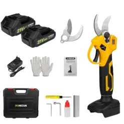 Elektriska Beskärningssaxar, Borstlös Motor, Blad av Höglegerat Stål,2 BatteriPlastlåda