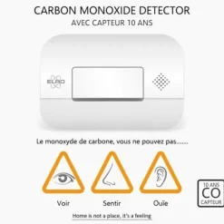 ELRO FC2702 kolmonoxiddetektor - 10 års sensor - EN50291-kompatibel
