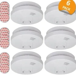 ELRO FS1510 rökdetektor med magnet - 10 års batteri - EN14604 standard - 6 stycken