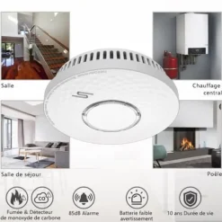 ELRO FV4310 rök- och kolmonoxiddetektor med 10 års inbyggt batteri