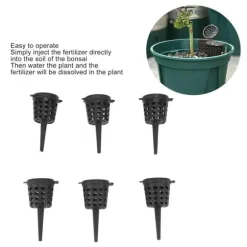 En bonsaigödselkorg med lock, 100 st plastgödselkorg med nät för blommor, bärbar gödsellåda för krukväxter, orkidéer och bonsai