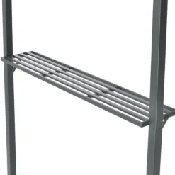 [en.casa] BBQ-paviljong Parga-grillpaviljong-250x241x151cm-pulverlackerat stål-eldtåligt tak-med sidohyllor-antracit-mörkgrå