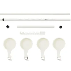 [en.casa]® Teleskopisk växtställ-110-305 cm-pulverlackerad metall-vit