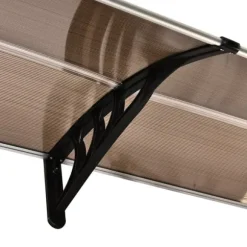 Entrétak 75×195×23 cm – polykarbonat, sol- & regnskydd, brunt