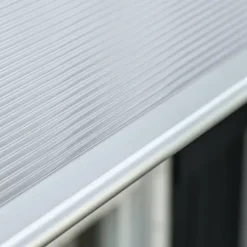 Entrétak 200×96×27 cm med UV-skydd – aluminium, svart