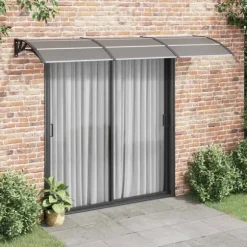 Entrétak av polykarbonat - Skydd för entrén | Färg: Svart | Storlek: 300x100 cm