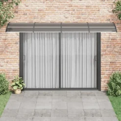 Entrétak av polykarbonat - Väderbeständig skyddslösning | Färg: Svart | Storlek: 400x75 cm