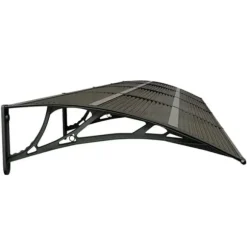 Entrétak av polykarbonat - Väderbeständig skyddslösning | Färg: Svart | Storlek: 400x75 cm