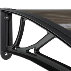 Entrétak av polykarbonat - Väderbeständig skyddslösning | Färg: Svart | Storlek: 400x75 cm