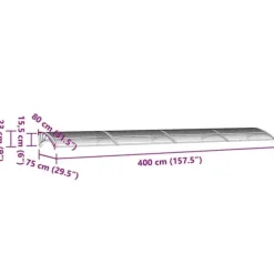 Entrétak av polykarbonat - Väderbeständig skyddslösning | Färg: Svart | Storlek: 400x75 cm