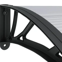 Entrétak i polykarbonat - Skydd för entrén | Färg: Svart & Transparent | Storlek: 300x75 cm